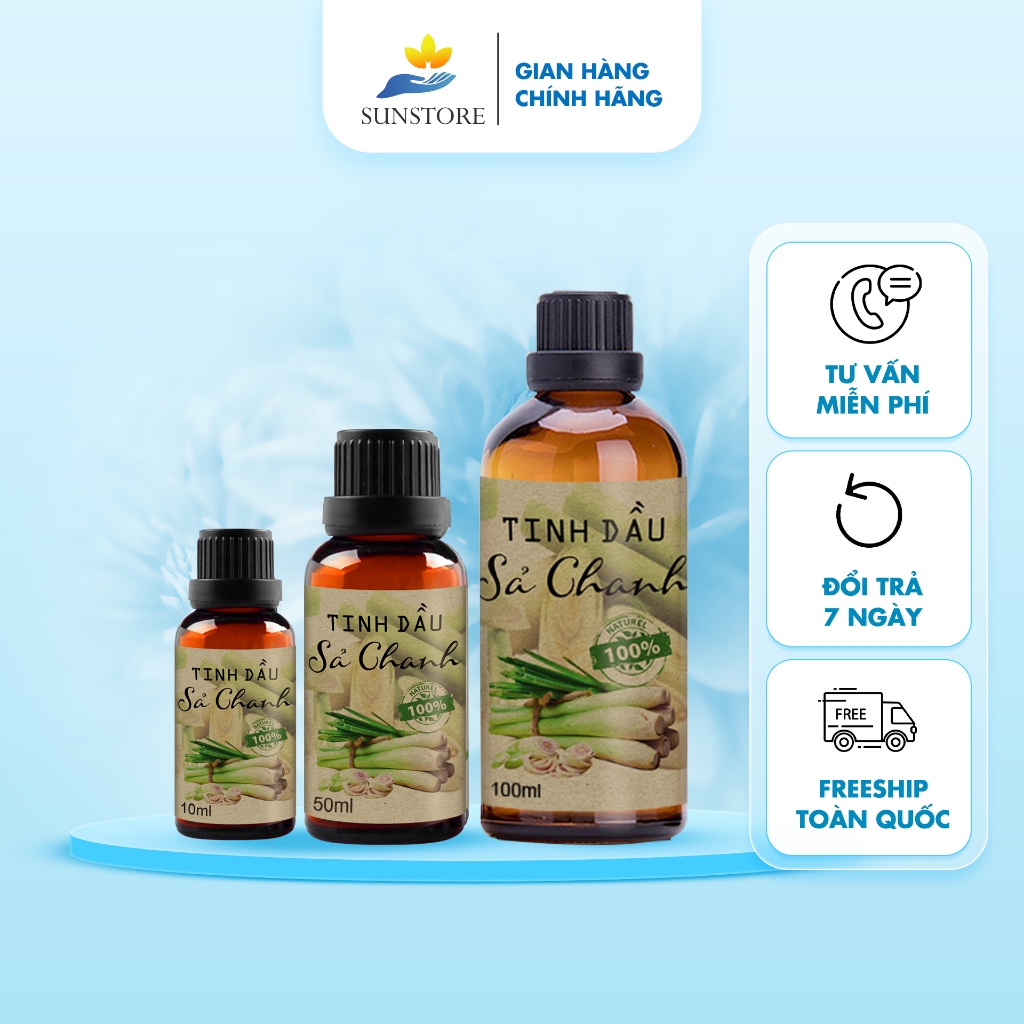 Tinh dầu sả chanh nguyên chất giúp thơm phòng, thư giản - sunstore.office