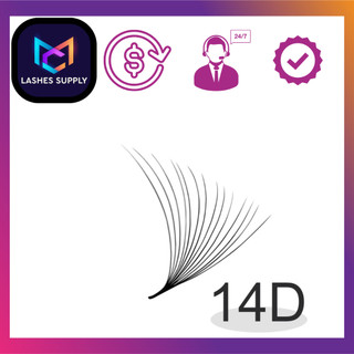 Mi fan 14D LASHES SUPPLY độ cong C -CC - D, độ dày 0.05 (1 hộp 00fan) mi volume d, (keo nối mi, uốn mi, dụng cụ nối)