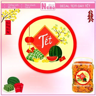 Tem Dán Tết 2026, Decal Dán Tết, Tem Dán Chúc Mừng Năm Mới Trang Trí Hộp Quà, Bánh, Kẹo, Mứt Ngày Tết.