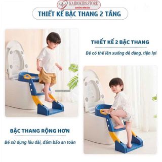 {KAIDOKIDS} Nắp thu nhỏ bồn cầu, thang bô gấp gọn, bô vệ sinh cho bé 2IN1có tay vịn, gấp gọn.