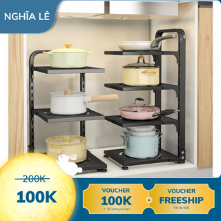 Kệ để xoong nồi chảo 2,3,4 tầng, kệ để đồ gầm bếp và tủ bếp thông minh