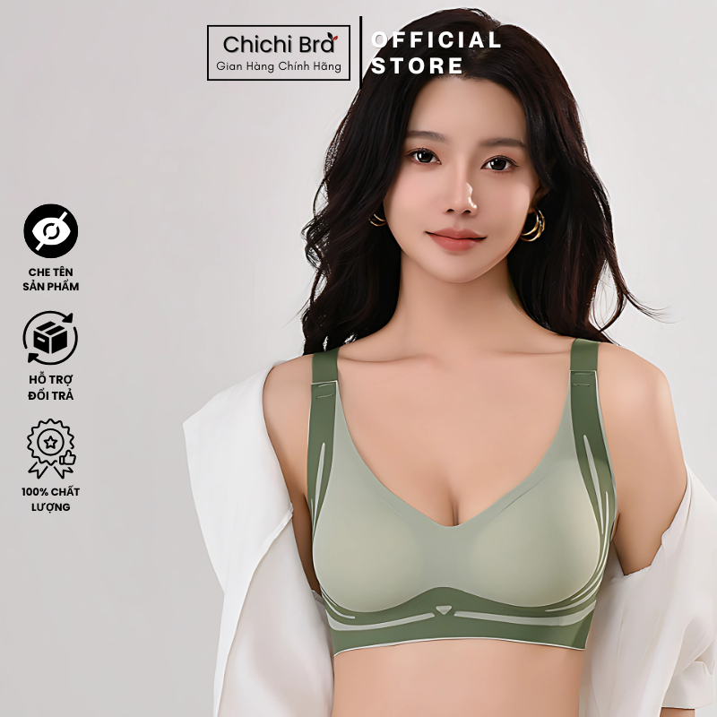 Áo Ngực Nữ Su Đúc Không Gọng Bản Lưng To Che Mỡ Lưng Tinh Tế Nâng Ngực Chống Chảy Xệ Chichi Bra M08