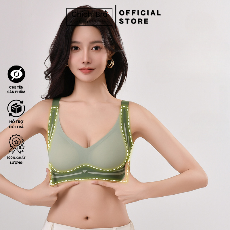 Áo Ngực Nữ Su Đúc Không Gọng Bản Lưng To Che Mỡ Lưng Tinh Tế Nâng Ngực Chống Chảy Xệ Chichi Bra M08