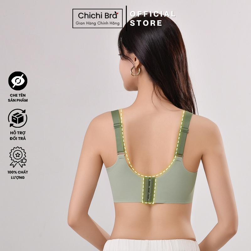 Áo Ngực Nữ Su Đúc Không Gọng Bản Lưng To Che Mỡ Lưng Tinh Tế Nâng Ngực Chống Chảy Xệ Chichi Bra M08