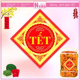 Tem Dán Tết 2026 Chữ Vàng, Decal Dán Tết, Tem Dán Chúc Mừng Năm Mới Trang Trí Hộp Quà, Bánh, Kẹo, Mứt Ngày Tết.