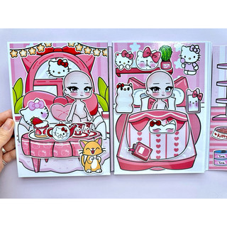 Đồ chơi bóc dán ngôi nhà Hello Kitty x Gacha - Búp bê giấy