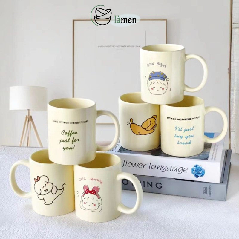 [ Bảo Hành Bể Vỡ ] Cốc Sứ Vintage Đơn Giản, Dùng Để Uống Nước Và Decor CSU015