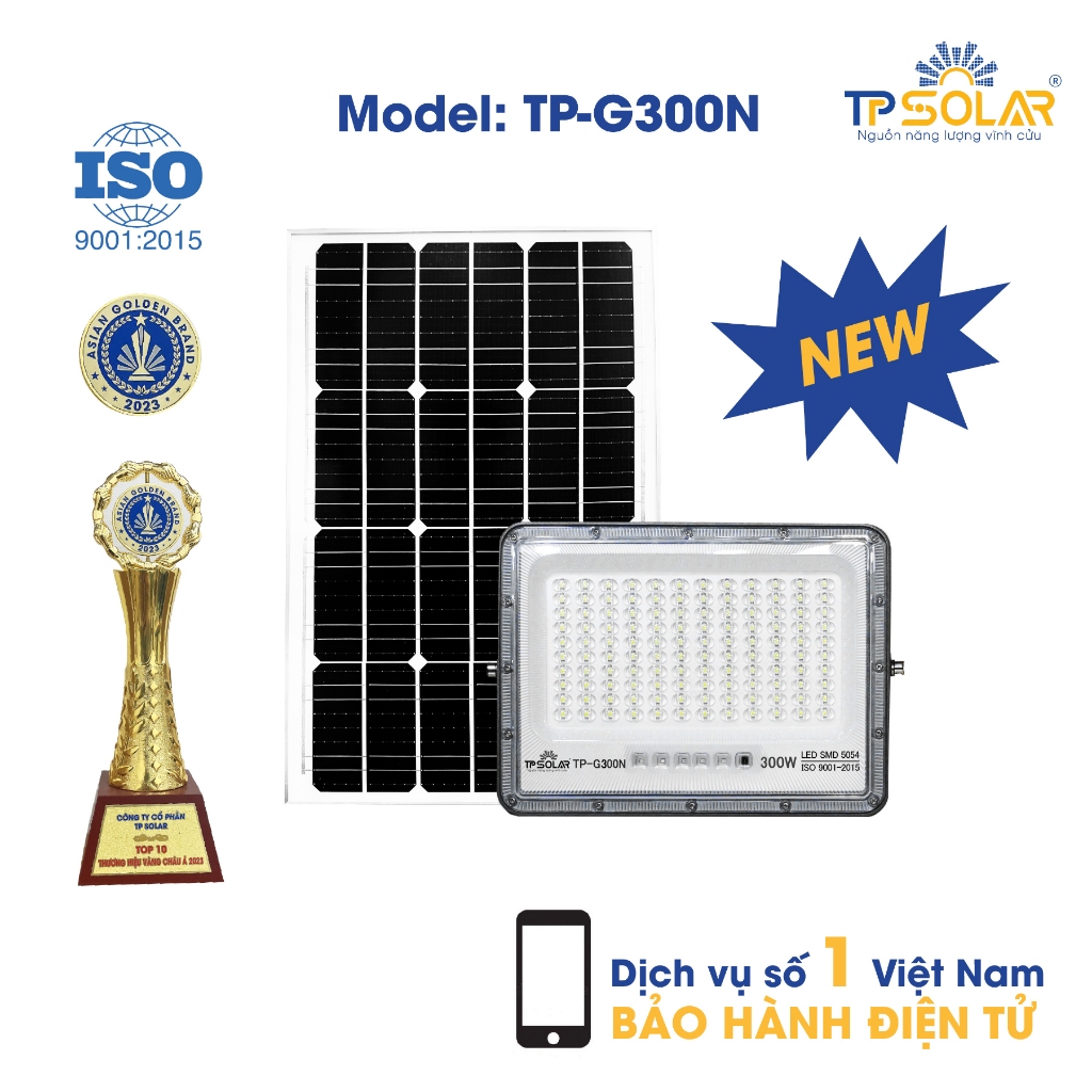 Ảnh Đèn Pha LED Mắt Ngọc Chống Chói, Siêu Sáng Năng Lượng Mặt Trời TP SOLAR Vỏ Nhôm Đúc, Pin MONO Sạc Nhanh, Bảo Hành 3 Năm 1