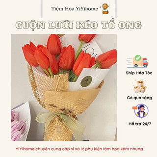 Cuộn Giấy Tổ Ong Gói Hoa Cao Cấp Không Thấm Nước DIY Handmade YiYihome