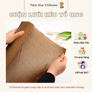Cuộn Giấy Tổ Ong Gói Hoa Cao Cấp Không Thấm Nước DIY Handmade YiYihome