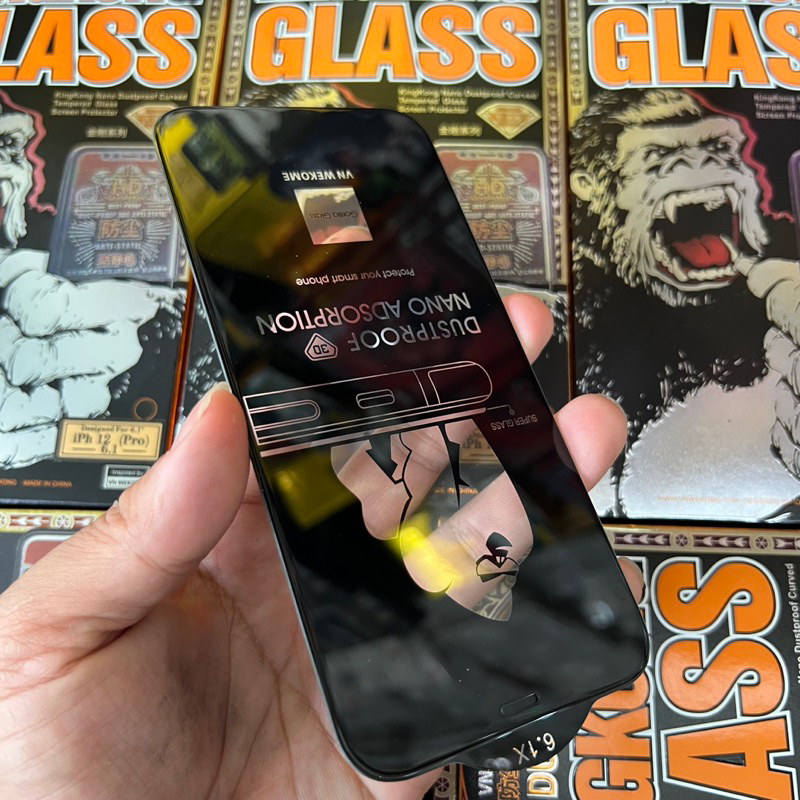 Kính Cường Lực iPhone N ANO chống bụi HỘP CAM cho iPhone 7plus đến 16 pro max