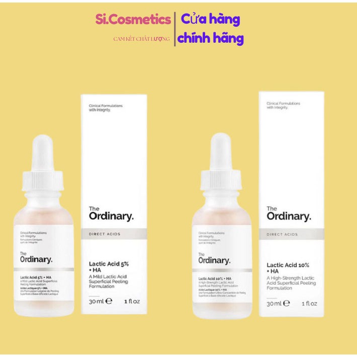 [ Loại 30ml] Serum tẩy da chết Lactic Acid 10% và 5% + HA - The Ordinary