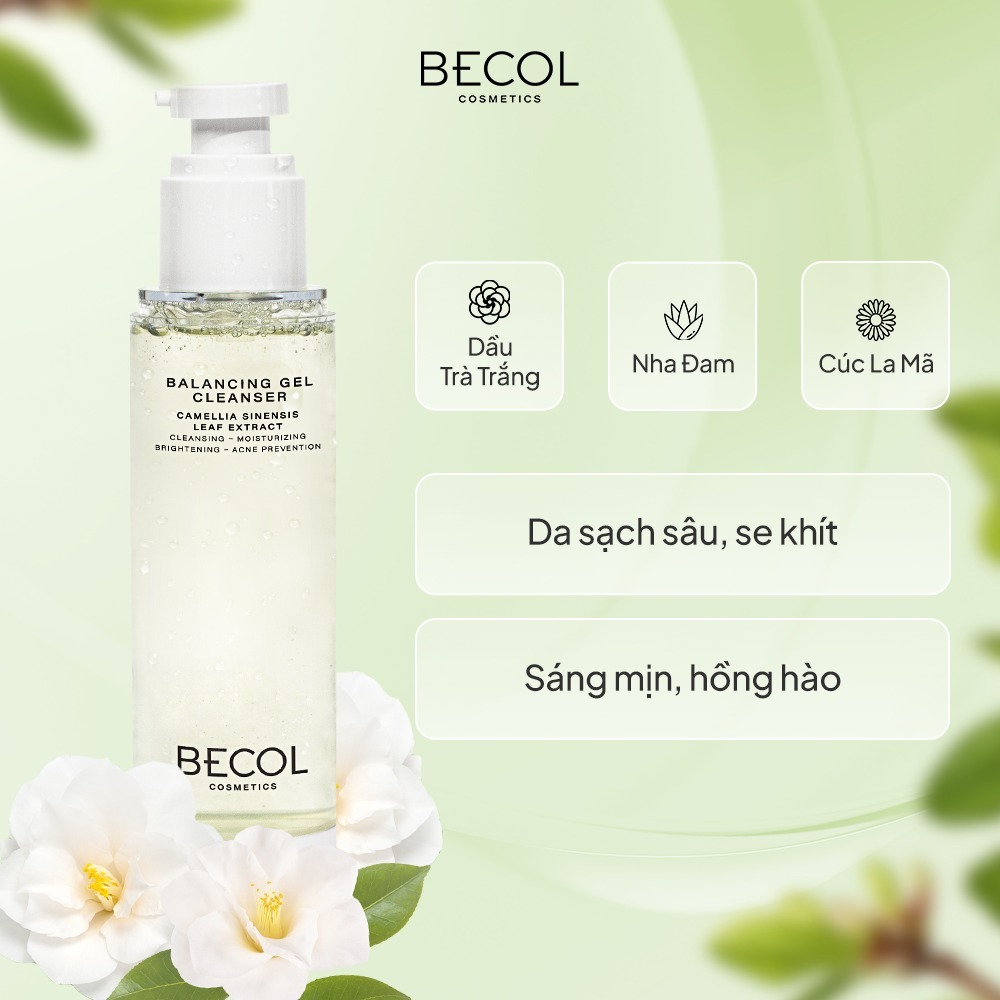 Combo BECOL Làm Sạch, Cấp Ẩm, Dưỡng Da Sáng Khoẻ Sữa Rửa Mặt 100ml, Toner 150ml