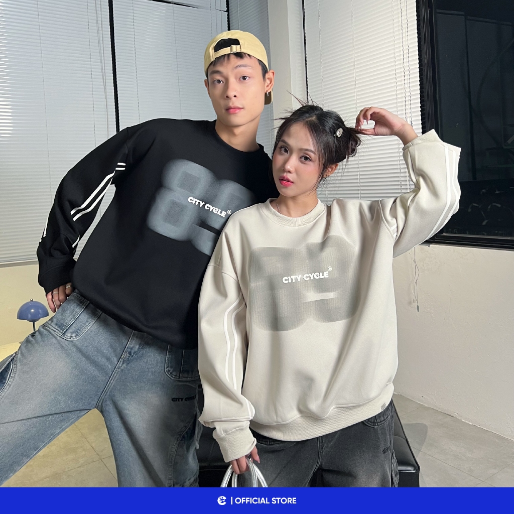 Áo sweater mùa thu đông đôi nam nữ nỉ dày Local Brand Chính Hãng City Cycle Áo Sweater Blaze
