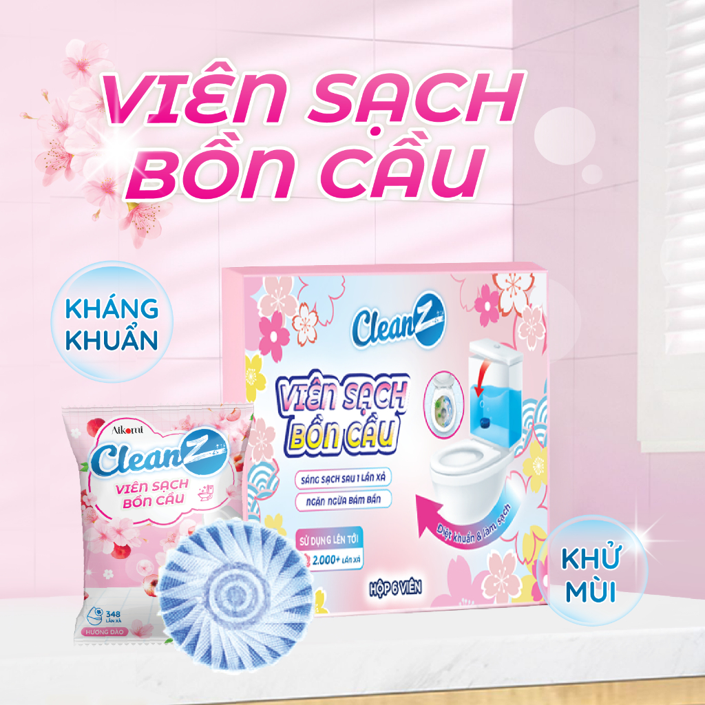 Ảnh Viên sạch bồn cầu CleanZ chai thả bồn cầu sạch khuẩn tẩy sạch mảng bám khử mùi diệt vi khuẩn toilet 2