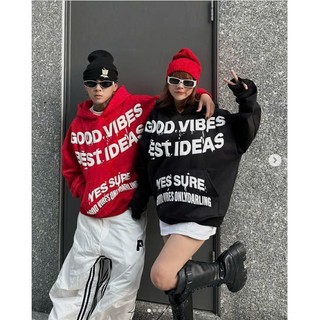 Áo Hoodie GOOD VIBES In Nổi 3D Form Rộng Unisex Chất Nỉ 2 Loại PE và POLY 4 Màu nam nữ phong cách  SSL
