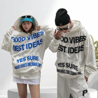 Áo Hoodie GOOD VIBES In Nổi 3D Form Rộng Unisex Chất Nỉ 2 Loại PE và POLY 4 Màu nam nữ phong cách  SSL
