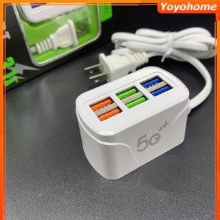 [???? Free shipping]Củ sạc nhanh 6 cổng USB A53 cốc sạc đa năng chống cháy nổ kèm dây nối dài