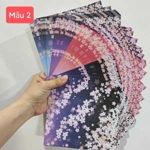 Giấy xếp hình Sakura/hạc 15x15cm từ 60 tấm/xấp giấy mỹ thuật