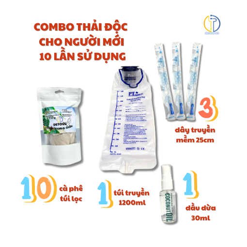 Combo Detox Bộ Dụng Cụ + Cà Phê thải độc đại tràng,Coffee Enema Gerson (liệu trình 10 ngày)