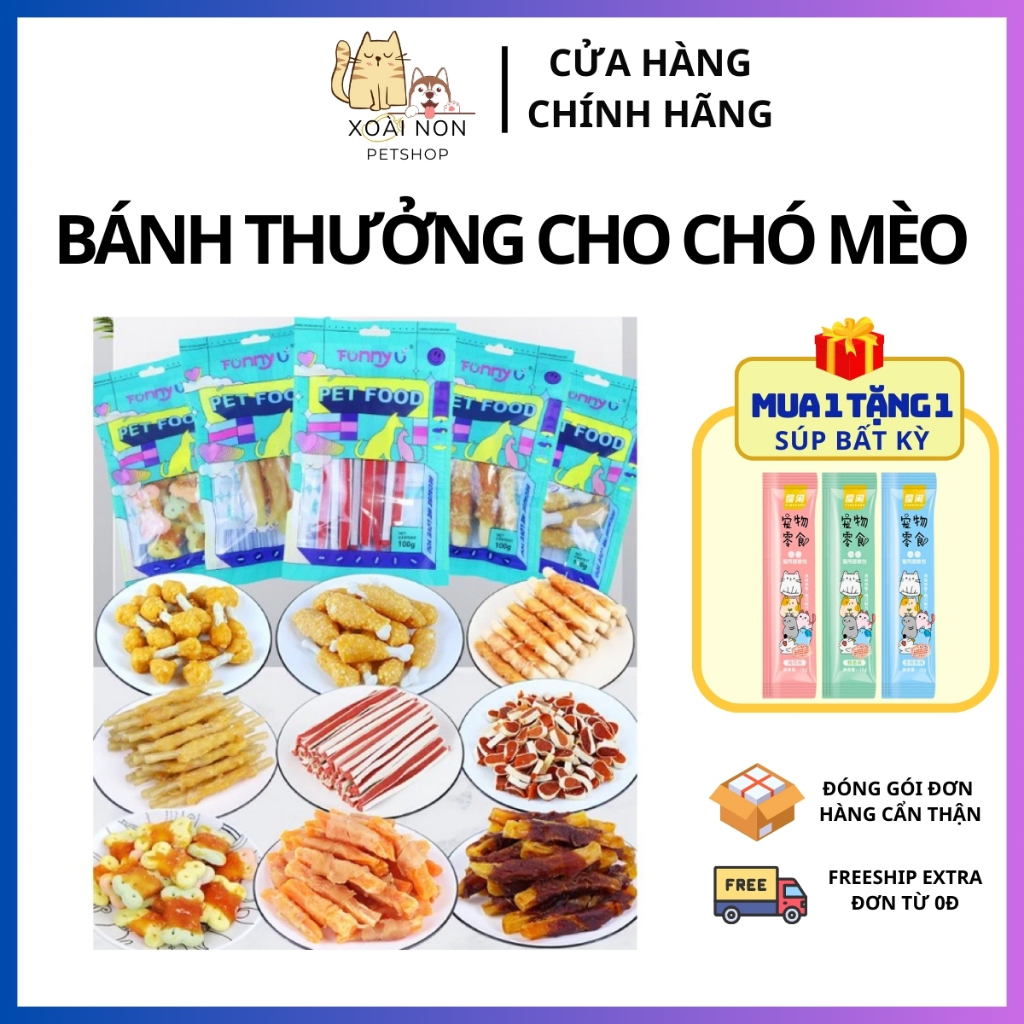 Bánh Thưởng Dành Cho Thú Cưng - Thức Ăn Ngon Dành Cho Chó Mèo, Nhiều Vị ...