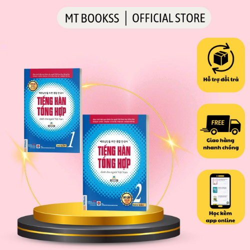 Sách - Combo Tiếng Hàn Tổng Hợp Dành Cho Người Việt Nam Sơ Cấp 1 + 2 - Sách Giáo Trình - bản màu