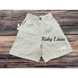 [JUNE LINEN - Kids]-Quần short Linen tưng washed cho bé trai 12-33kg. #VQ02
