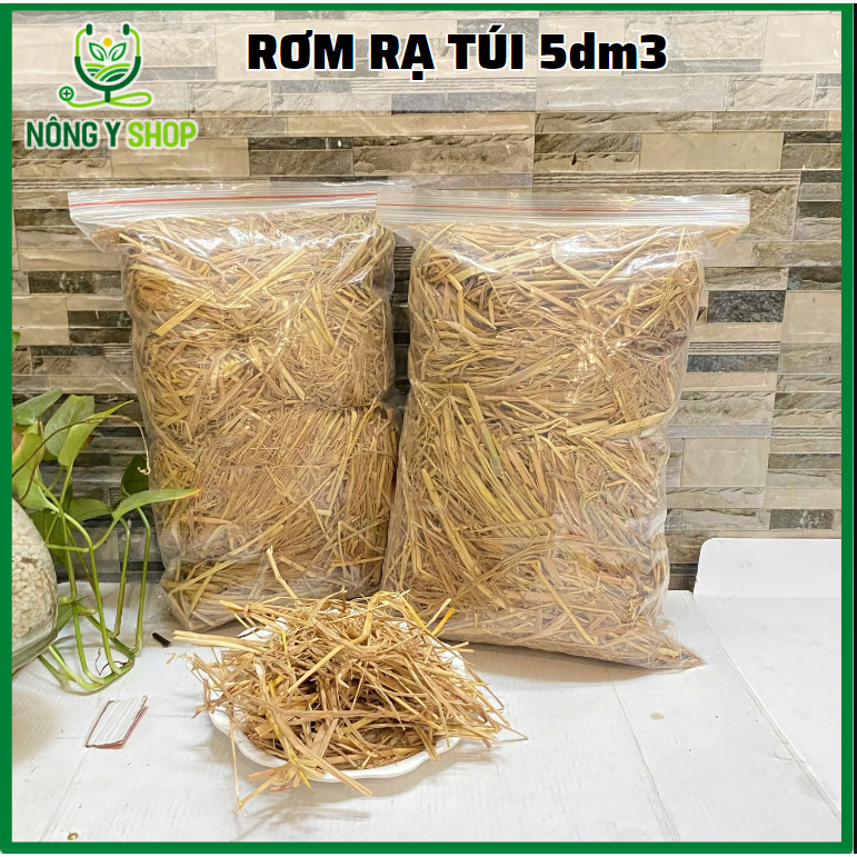 Rơm, Túi 5dm - 300g, rơm rạ, rơm khô ủ gốc, trồng nấm rơm, rau, ủ phân ...