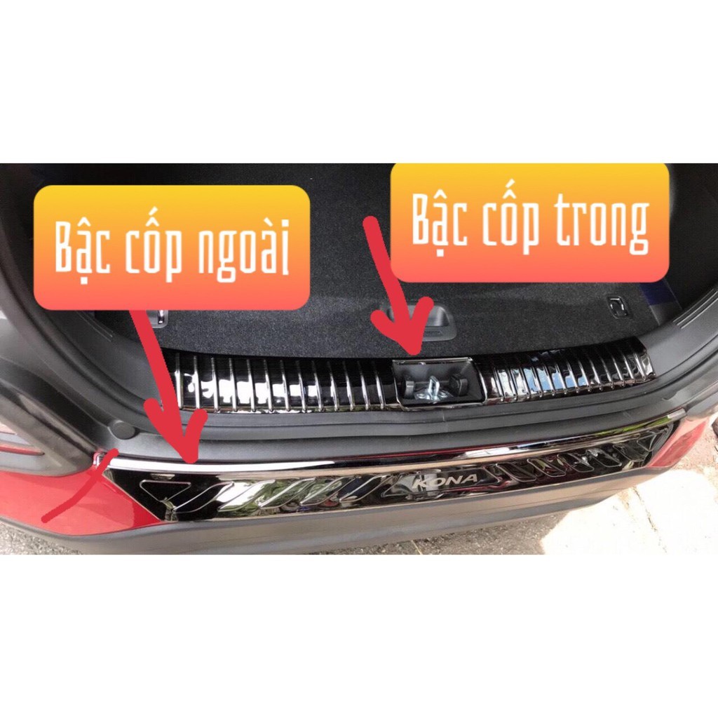 Ốp trầy cốp xe Hyundai Kona 2017-2023, Chống xước cốp Kona mẫu Hợp kim titan cao cấp