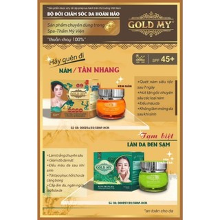 Combo Kem Gold My Nám Trắng Da tàn nhang đồi mồi Chống nắng 25g .Chăm sóc làm đẹp da mặt Nữ SKINCARE