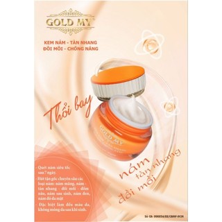 Combo Kem Gold My Nám Trắng Da tàn nhang đồi mồi Chống nắng 25g .Chăm sóc làm đẹp da mặt Nữ SKINCARE