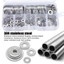 Vòng đệm bằng thép không gỉ 580 chiếc -Phụ kiện phần cứng -Dụng cụ sửa chữa gia đình - Bộ dây buộc - Vòng đệm vít -Tròn