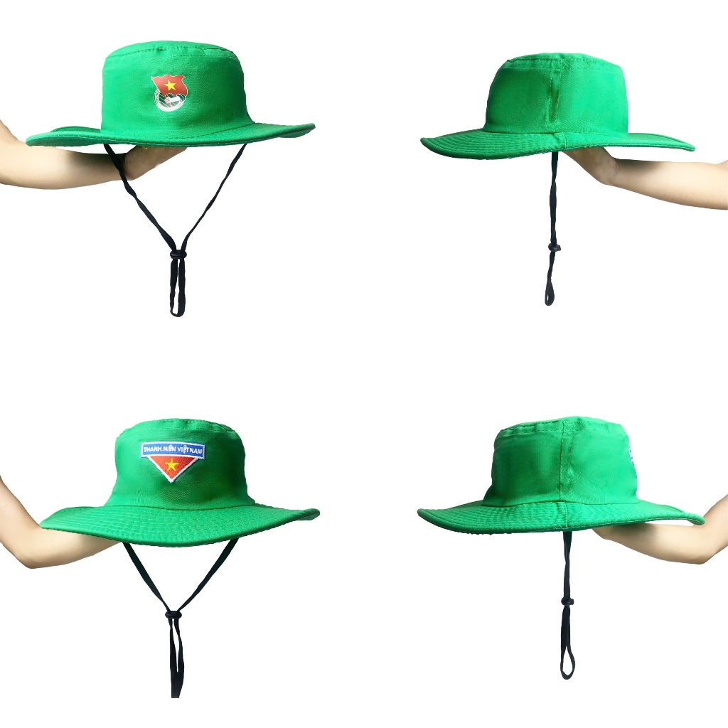 Mũ Tai Bèo Đoàn Thanh Niên Việt Nam Logo THEU,IN Gía Rẻ- Nón Thanh Niên Tình Nguyện, Nón Mùa Hè Xanh