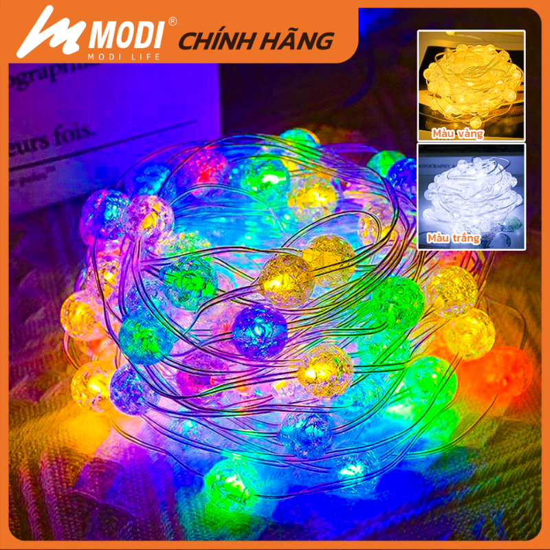 Ảnh Dây Đèn Led Trang Trí 5M 10M MODI SOLAR Pha Lê Cắm Điện Không Thấm Nước 2