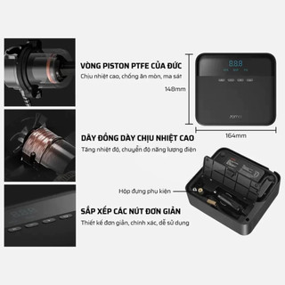 Máy bơm lốp xe ô tô mini tự động 70MAI Midrive TP03 - Tự ngắt - Có hiển thị áp suất - Mã lực lớn - Độ ồn thấp
