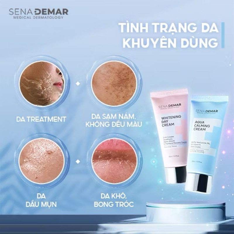 Kem ngày Sena demar whitening day cream 50ml hạn 2028 Hàn Quốc kem ngày senademar kem lười senademar  IS295