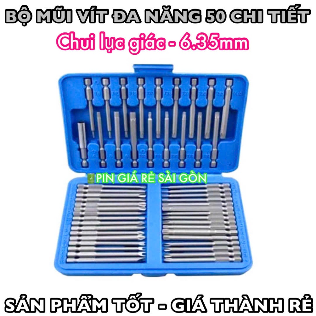 [BOVIT-50] Bộ mũi tô vít đa năng 50 chi tiết, chân lục giác 6.35mm ...