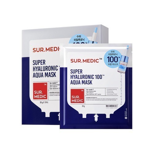 Hộp 10 Miếng) Mặt Nạ Sur Medic Super Glutathione 100 Bright Mask 30g - Dưỡng Sáng, Nâng Tông Da Hàn Quốc