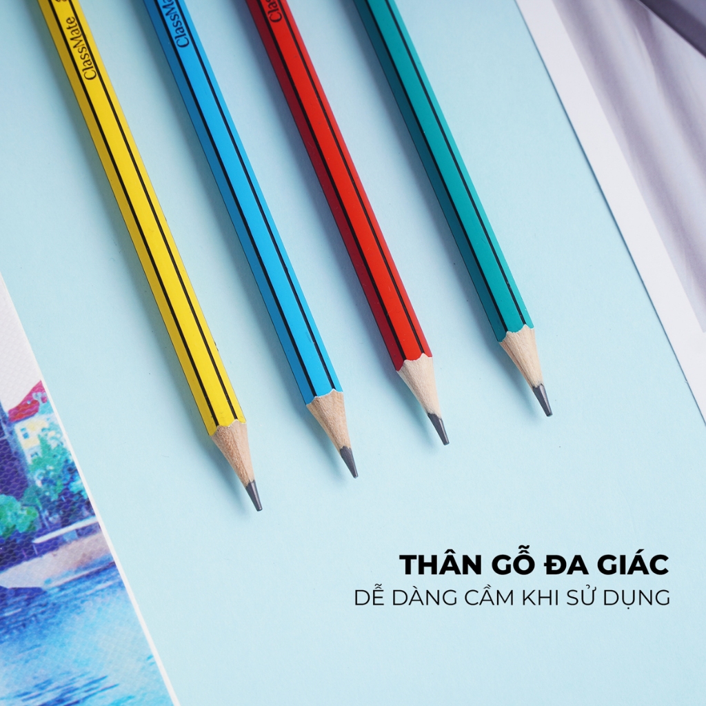 Bút Chì Gỗ Có Tẩy CLASSMATE Bút Chì 2B HB 4B 6B Nét Bút Mịn, Viết Chì Siêu Nhân Dùng Cho Bé Tập Viết CL-PC412/414/416