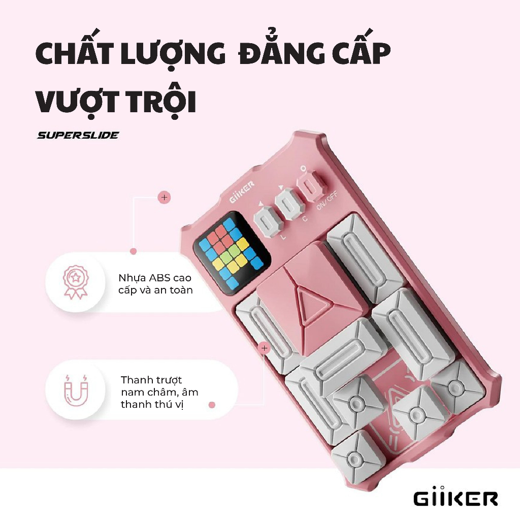Ảnh Đồ chơi xếp hình nam châm cảm ứng thông minh Giiker Super Slide Pink 2