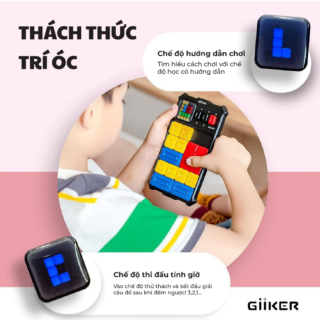 Ảnh Đồ chơi xếp hình nam châm cảm ứng thông minh Giiker Super Slide Pink 3