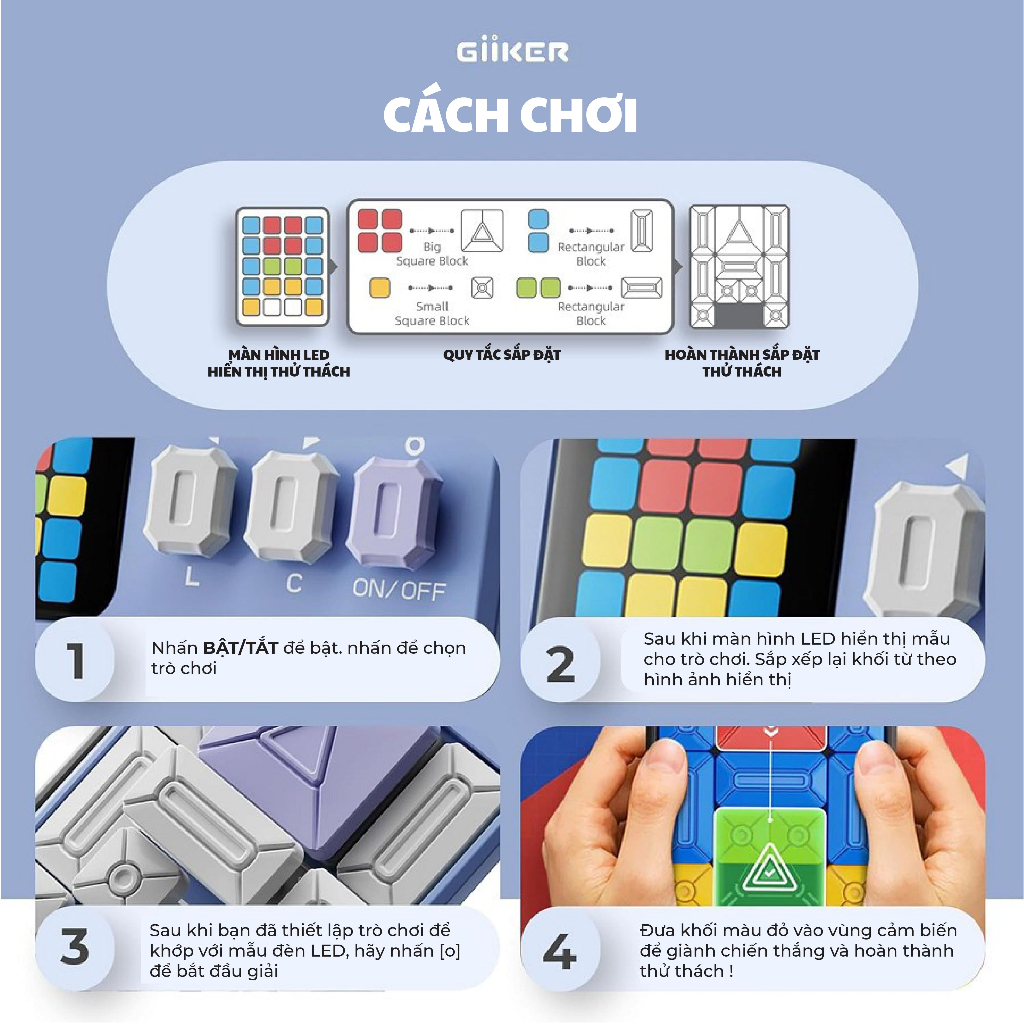 Ảnh Đồ chơi xếp hình nam châm cảm ứng thông minh Giiker Super Slide Lavender 2