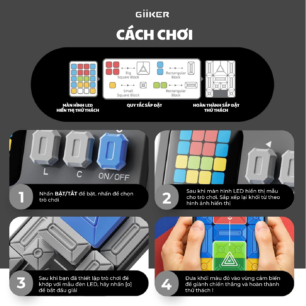 Ảnh Đồ chơi xếp hình nam châm cảm ứng thông minh Giiker Super Slide Grey 2