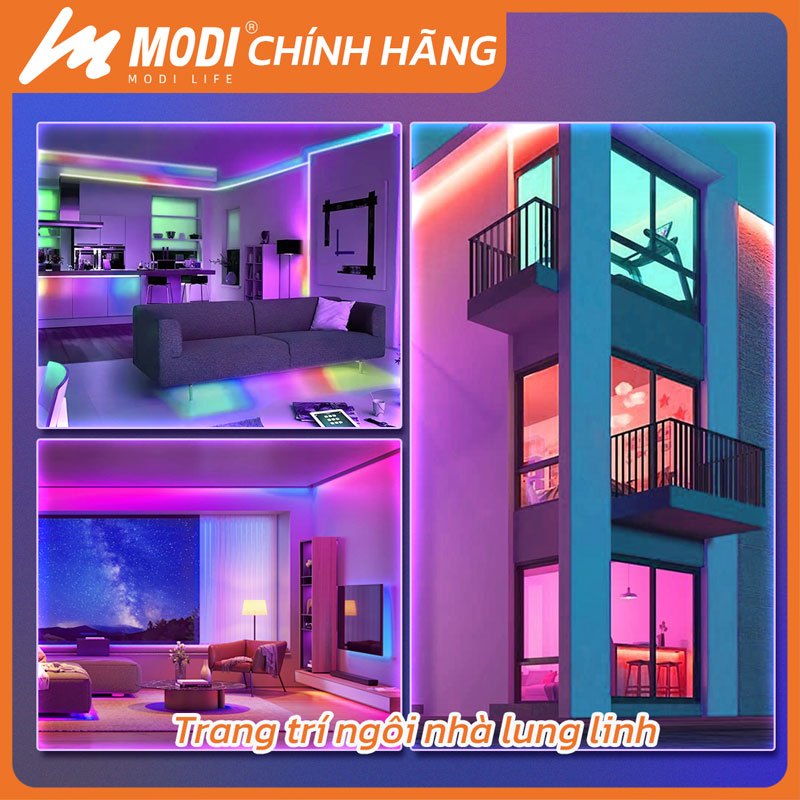 Ảnh Dây Led Trang Trí USB Bluetooth 3M/5M/10M MODI SOLAR Đủ Màu Sắc Trang Trí Ngoài Trời Chống Thấm Nước 4
