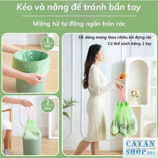 Cuộn 50 chiếc túi rác hương ngải cứu chống muỗi, côn trùng. Túi rác có dây rút hương ngải cứu cao cấp