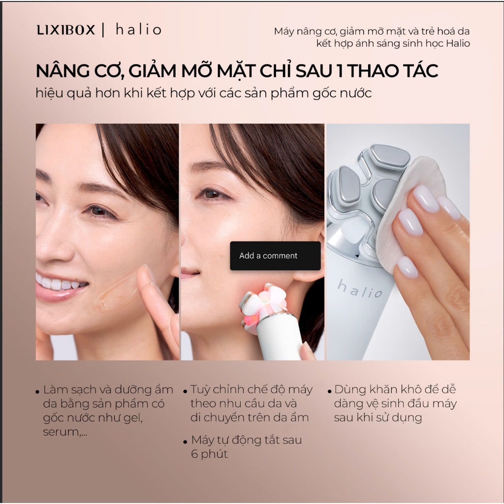 [SPLIVE] Máy Nâng Cơ, Giảm Mỡ Mặt & Trẻ Hoá Da Kết Hợp Ánh Sáng Sinh Học Halio RevitaWave Skin Rejuvenator