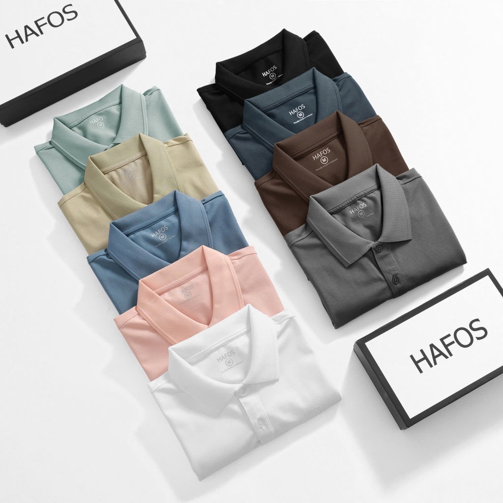 Áo polo trơn nam HAFOS BASIC cá sấu nam Cotton cao cấp chuẩn form, áo ...