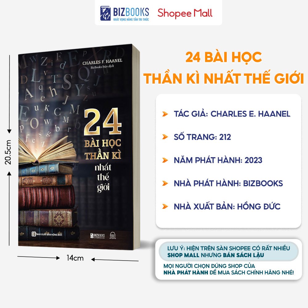 Sách 24 Bài Học Thần Kì Nhất Thế Giới - Khai Thác Sức Mạnh Trí Tuệ Và Thu Hút Những Điều Bản Thân Mong Muốn Bizbooks