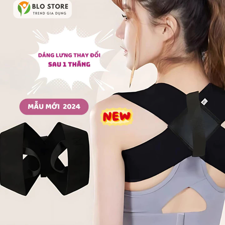 Đai chống gù lưng nam nữ Đai đeo chống gù lưng bảo vệ vòng 1 cột sống giúp thẳng lưng - Blo Store - DCG01