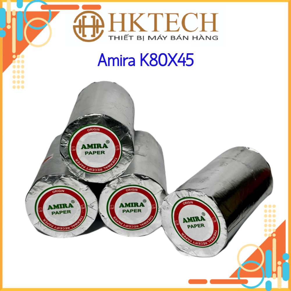 Giấy in nhiệt K80 K58 (Pos,taxi) Giấy In Bill K80 - Cuộn Lẻ Đường Kính 45mm